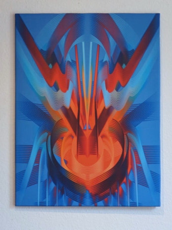 Bild "Feuervogel" in der Ausstellung "Fantastische Welten" von Dorothea Goder