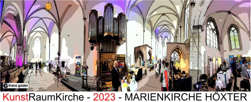 kunstmarkt hoexter 2023 in der marienkirche hoexter - impressionen von franz goder