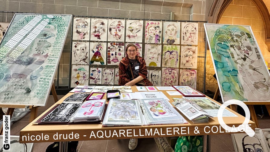 Nicole Drude - Kunstmarkt Marienkirche Höxter - Austellungsstand - foto franz goder